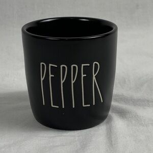 Rae Dunn Black Ceramic Artisan Pepper Cellar No Lid